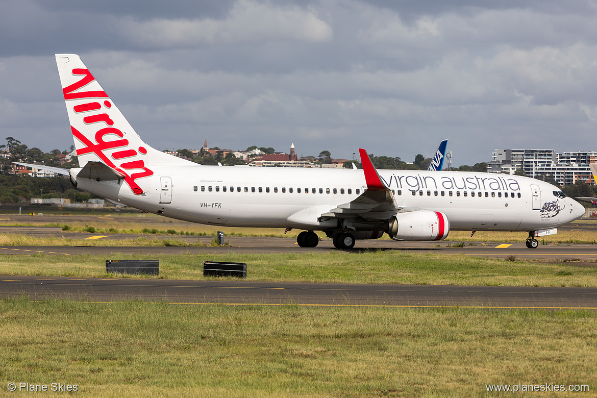 Virgin Australia Boeing 737-800 VH-YFK at Sydney Kingsford Smith International Airport (YSSY/SYD) Virgin Australia Boeing 737-800 VH-YFK at Sydney Kingsford Smith International Airport (YSSY/SYD)