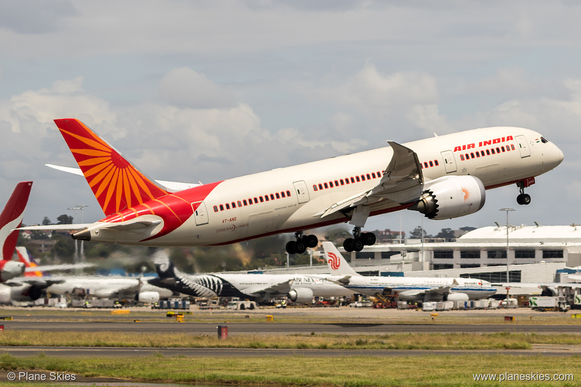 Air India Boeing 787-8 VT-ANS at Sydney Kingsford Smith International Airport (YSSY/SYD) Air India Boeing 787-8 VT-ANS at Sydney Kingsford Smith International Airport (YSSY/SYD)