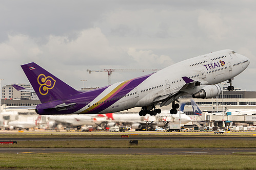 Thai Airways Boeing 747-400 HS-TGG at Sydney Kingsford Smith International Airport (YSSY/SYD) Thai Airways Boeing 747-400 HS-TGG at Sydney Kingsford Smith International Airport (YSSY/SYD)