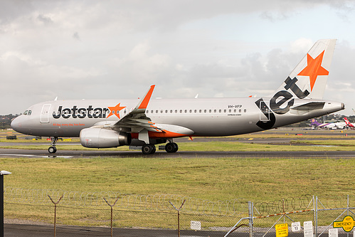 Jetstar Airways Airbus A320-200 VH-VFP at Sydney Kingsford Smith International Airport (YSSY/SYD) Jetstar Airways Airbus A320-200 VH-VFP at Sydney Kingsford Smith International Airport (YSSY/SYD)
