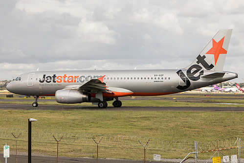 Jetstar Airways Airbus A320-200 VH-VGP at Sydney Kingsford Smith International Airport (YSSY/SYD) Jetstar Airways Airbus A320-200 VH-VGP at Sydney Kingsford Smith International Airport (YSSY/SYD)