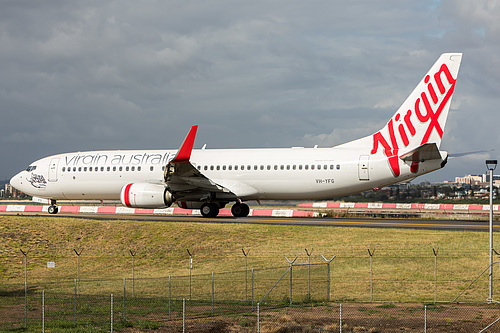 Virgin Australia Boeing 737-800 VH-YFG at Sydney Kingsford Smith International Airport (YSSY/SYD) Virgin Australia Boeing 737-800 VH-YFG at Sydney Kingsford Smith International Airport (YSSY/SYD)