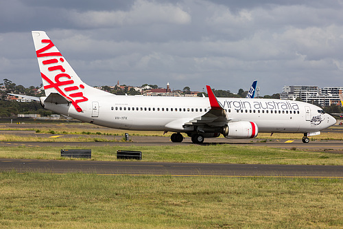 Virgin Australia Boeing 737-800 VH-YFK at Sydney Kingsford Smith International Airport (YSSY/SYD) Virgin Australia Boeing 737-800 VH-YFK at Sydney Kingsford Smith International Airport (YSSY/SYD)