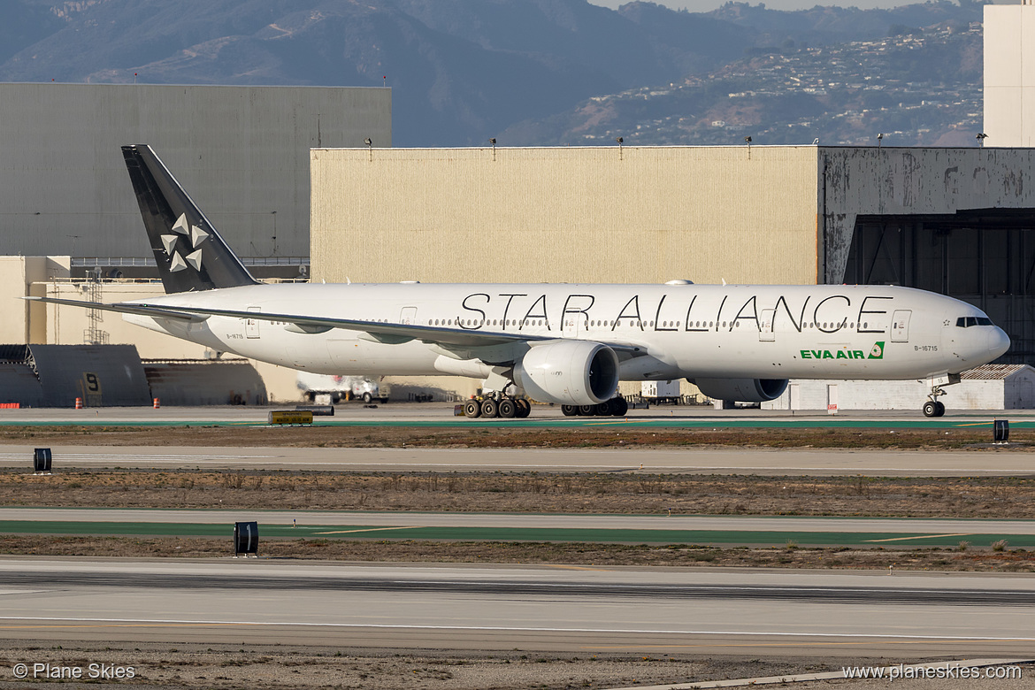 EVA Air Boeing 777-300ER B-16715 at Los Angeles International Airport (KLAX/LAX)