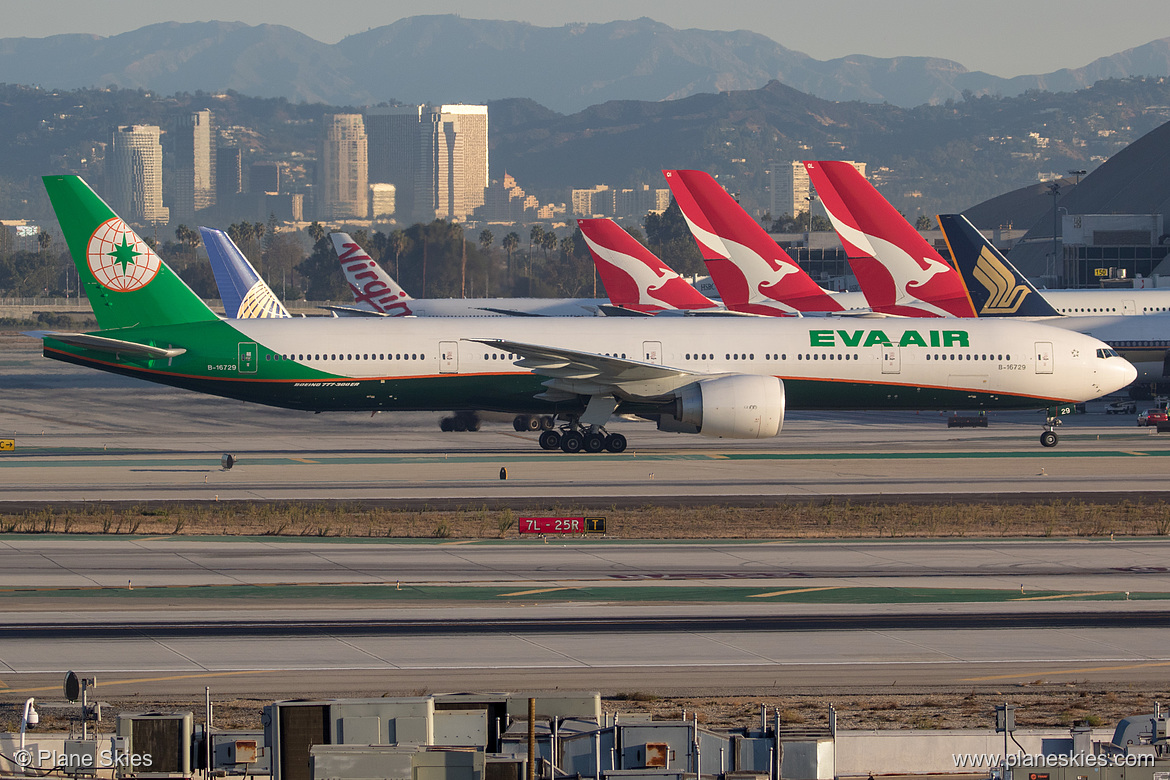 EVA Air Boeing 777-300ER B-16729 at Los Angeles International Airport (KLAX/LAX)