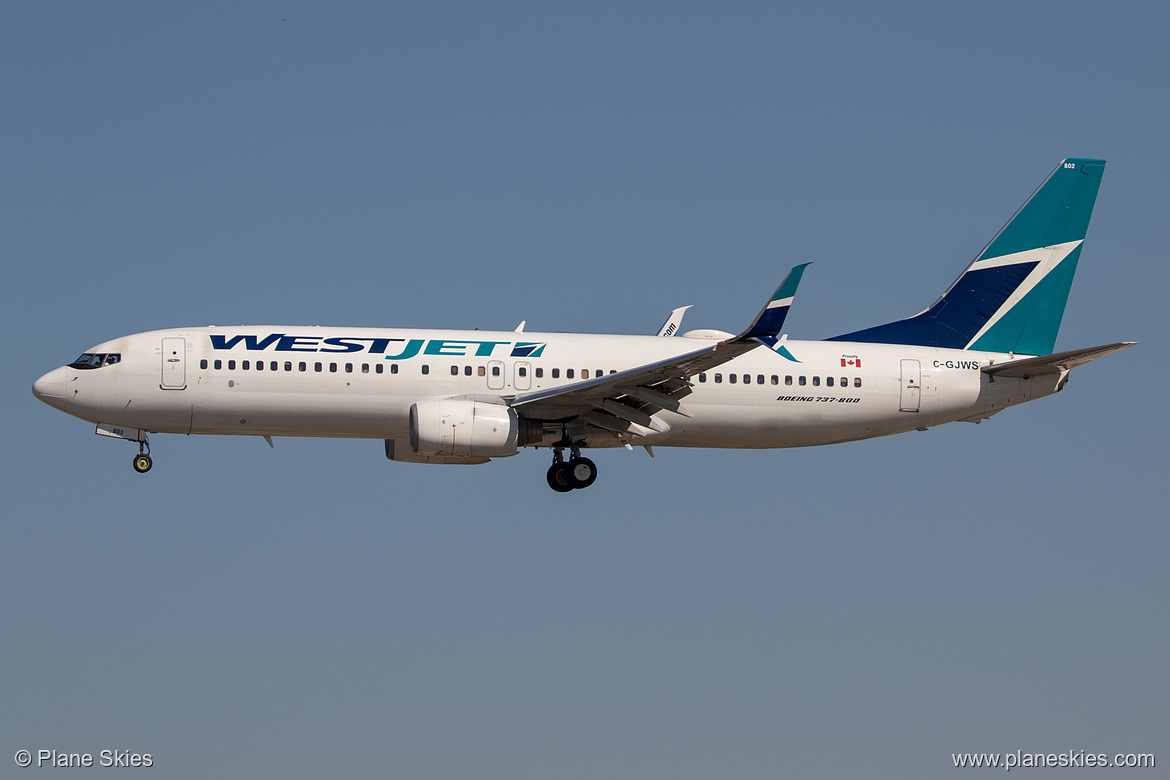 WestJet Boeing 737-800 C-GJWS at Los Angeles International Airport (KLAX/LAX) WestJet Boeing 737-800 C-GJWS at Los Angeles International Airport (KLAX/LAX)