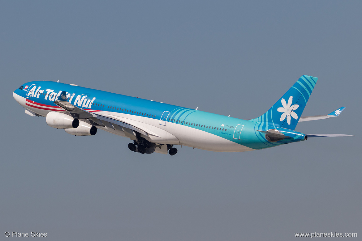 Air Tahiti Nui Airbus A340-300 F-OSUN at Los Angeles International Airport (KLAX/LAX) Air Tahiti Nui Airbus A340-300 F-OSUN at Los Angeles International Airport (KLAX/LAX)
