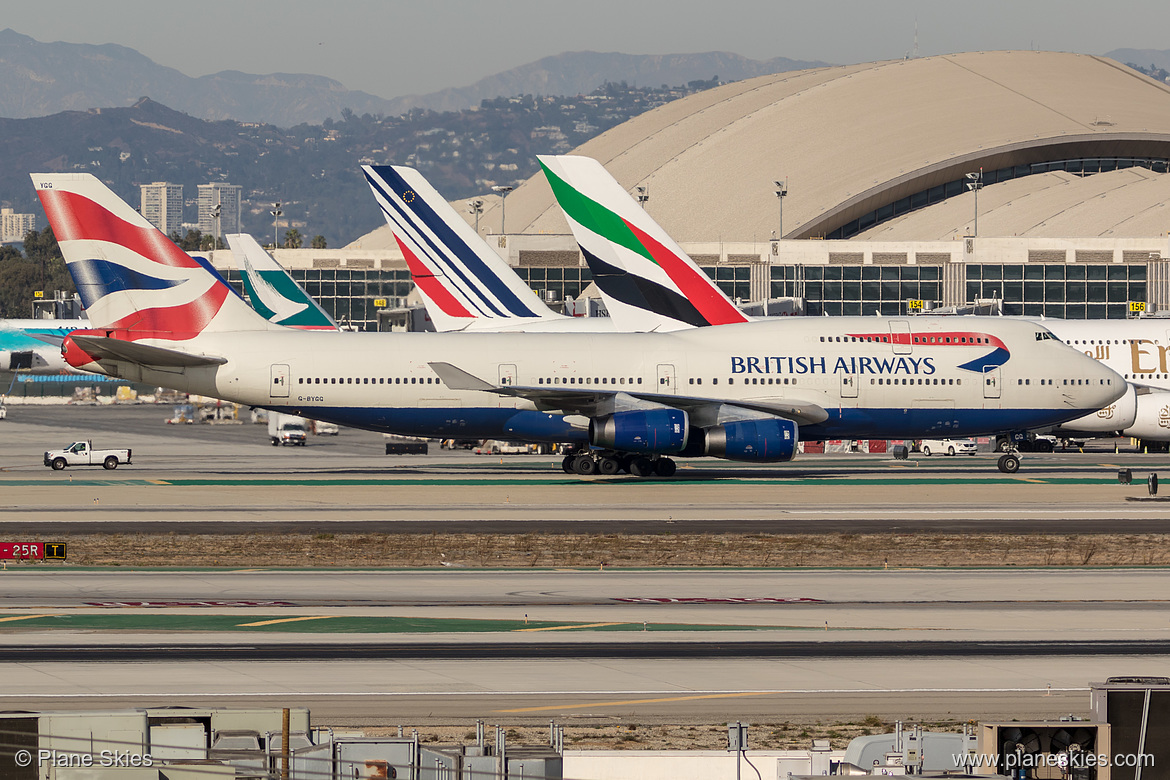 British Airways Boeing 747-400 G-BYGG at Los Angeles International Airport (KLAX/LAX) British Airways Boeing 747-400 G-BYGG at Los Angeles International Airport (KLAX/LAX)