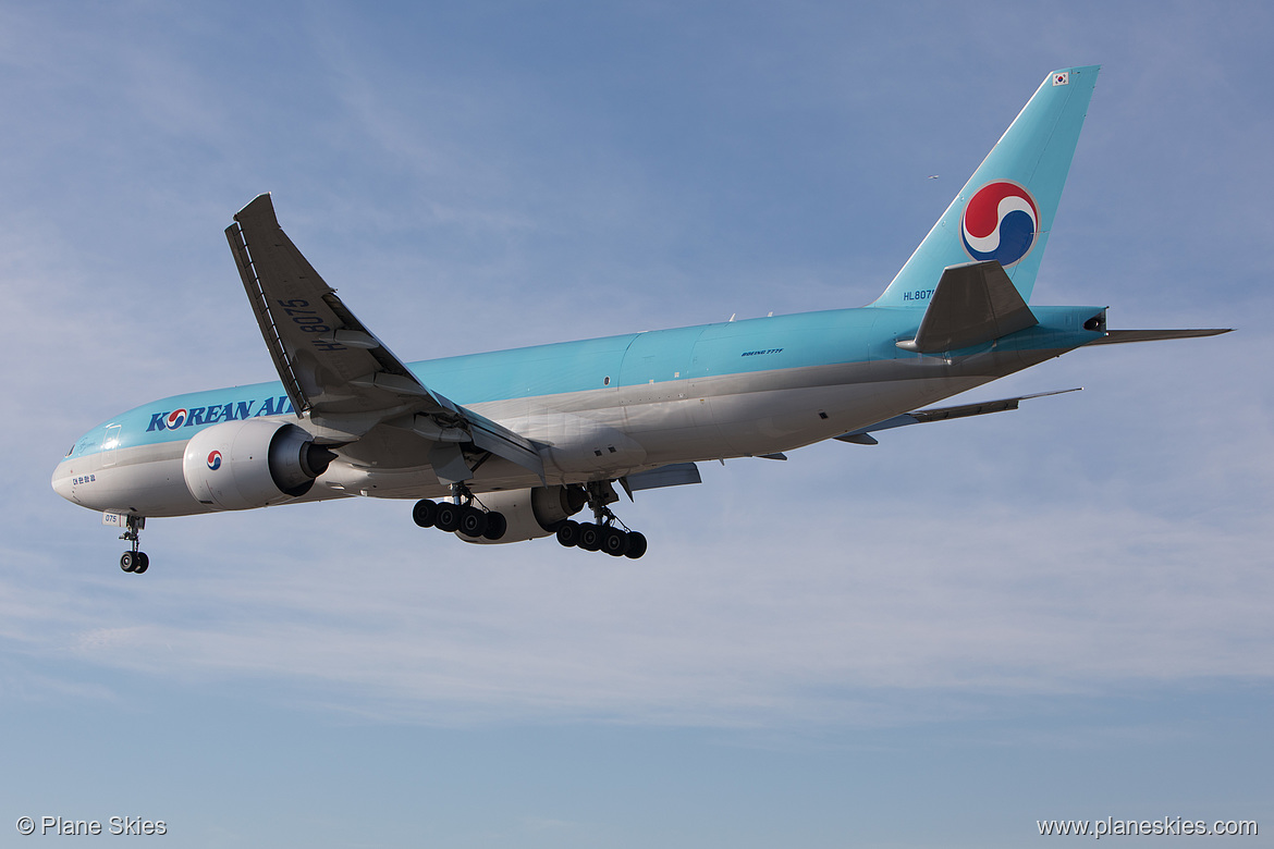 Korean Air Boeing 777F HL8075 at Los Angeles International Airport (KLAX/LAX)