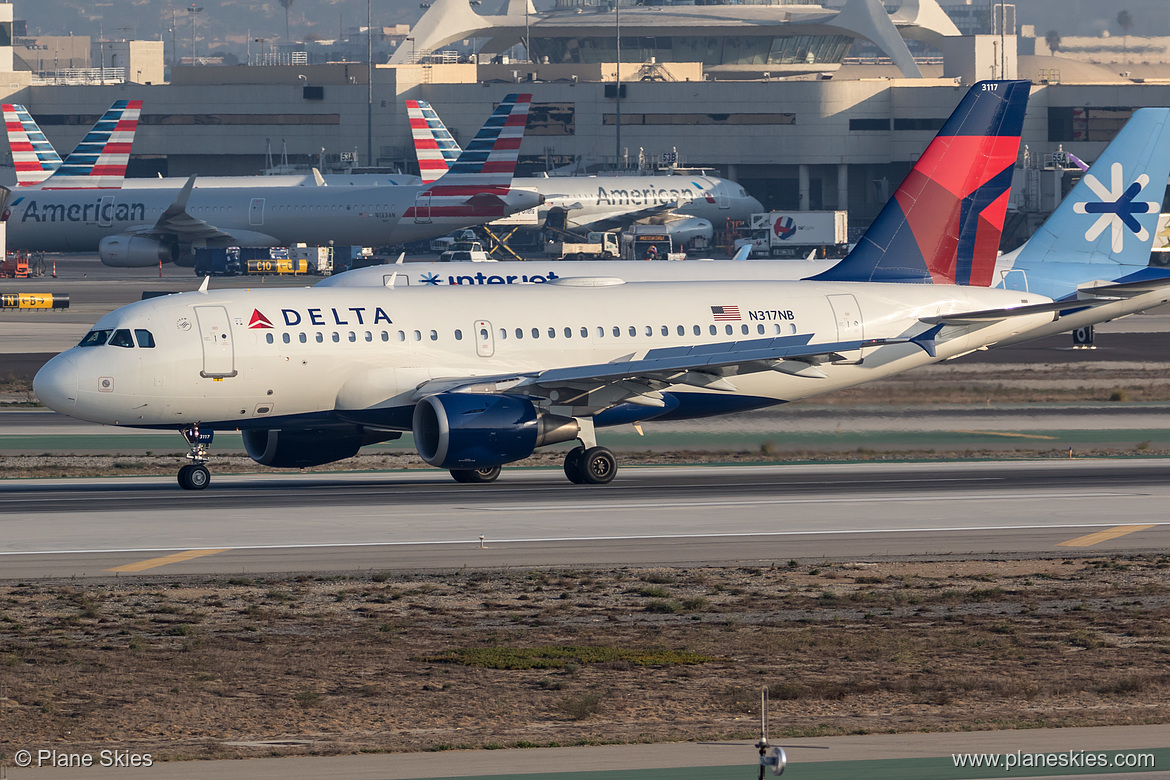 Delta Air Lines Airbus A319-100 N317NB at Los Angeles International Airport (KLAX/LAX) Delta Air Lines Airbus A319-100 N317NB at Los Angeles International Airport (KLAX/LAX)