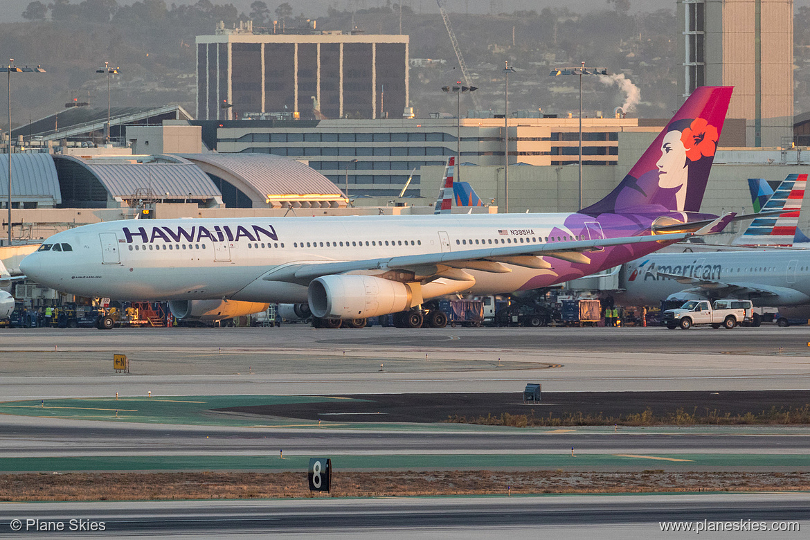 Hawaiian Airlines Airbus A330-200 N395HA at Los Angeles International Airport (KLAX/LAX) Hawaiian Airlines Airbus A330-200 N395HA at Los Angeles International Airport (KLAX/LAX)