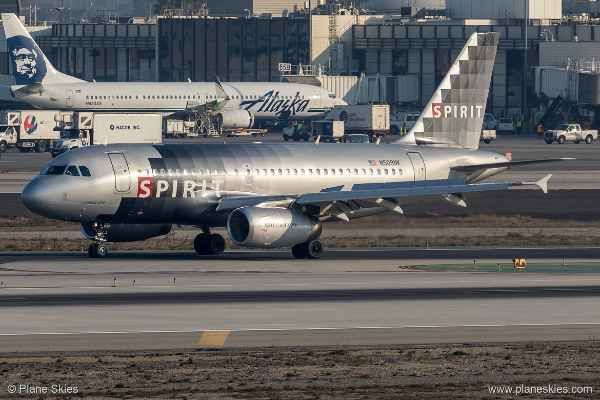 Spirit Airlines Airbus A319-100 N509NK at Los Angeles International Airport (KLAX/LAX)