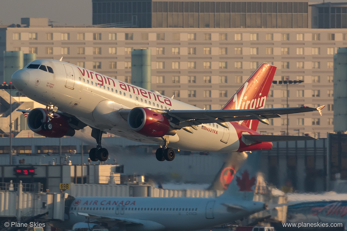 Virgin America Airbus A319-100 N521VA at Los Angeles International Airport (KLAX/LAX)