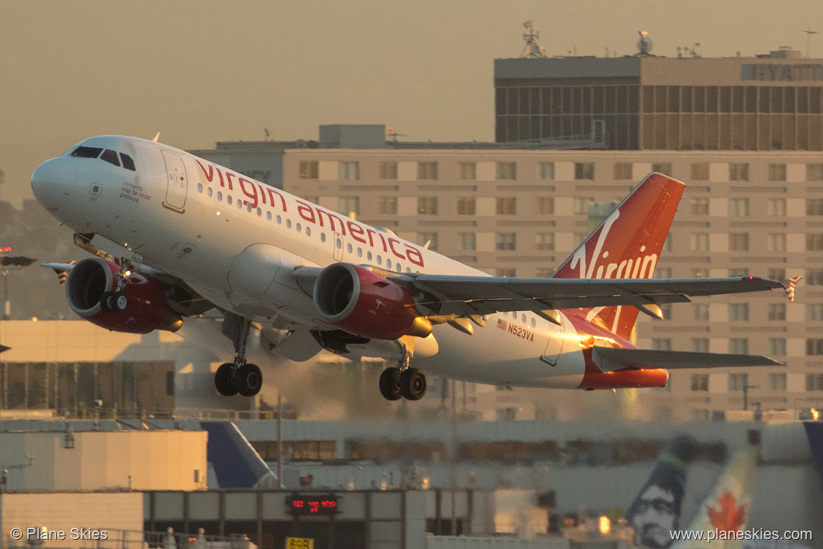 Virgin America Airbus A319-100 N523VA at Los Angeles International Airport (KLAX/LAX) Virgin America Airbus A319-100 N523VA at Los Angeles International Airport (KLAX/LAX)