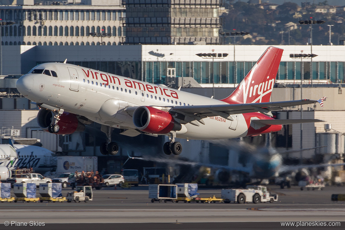 Virgin America Airbus A319-100 N525VA at Los Angeles International Airport (KLAX/LAX)