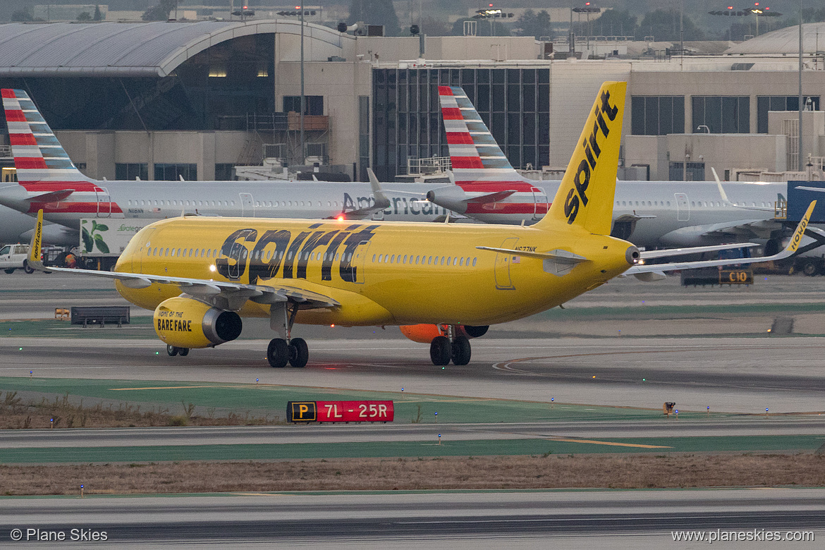 Spirit Airlines Airbus A321-200 N677NK at Los Angeles International Airport (KLAX/LAX)