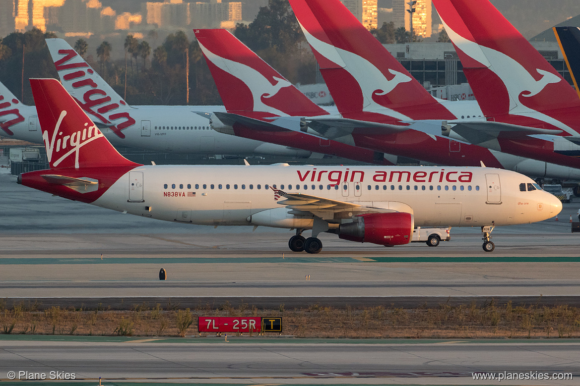 Virgin America Airbus A320-200 N838VA at Los Angeles International Airport (KLAX/LAX) Virgin America Airbus A320-200 N838VA at Los Angeles International Airport (KLAX/LAX)