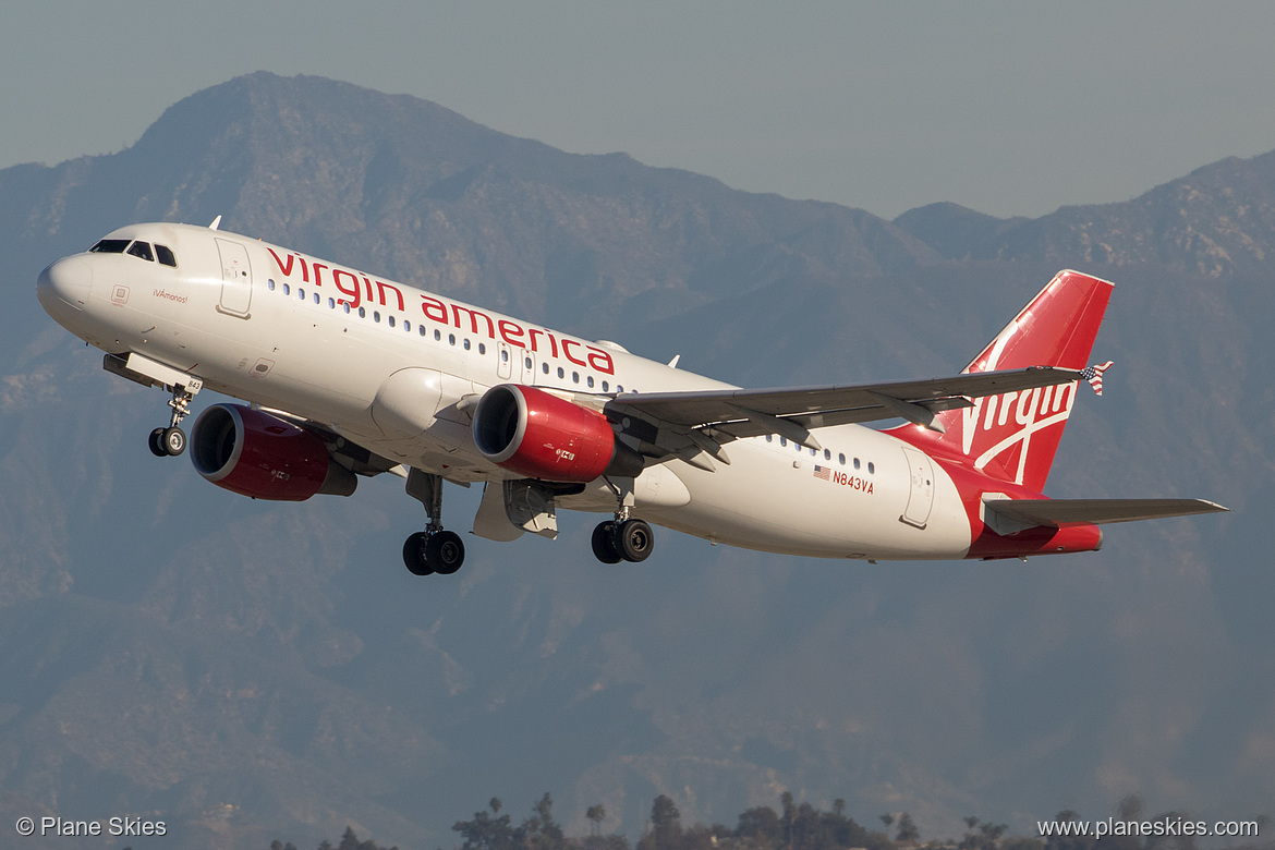 Virgin America Airbus A320-200 N843VA at Los Angeles International Airport (KLAX/LAX) Virgin America Airbus A320-200 N843VA at Los Angeles International Airport (KLAX/LAX)