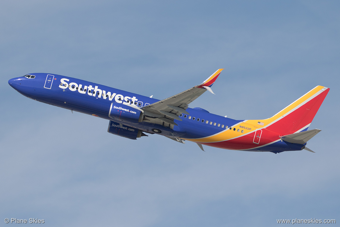 Southwest Airlines Boeing 737-800 N8522P at Los Angeles International Airport (KLAX/LAX)