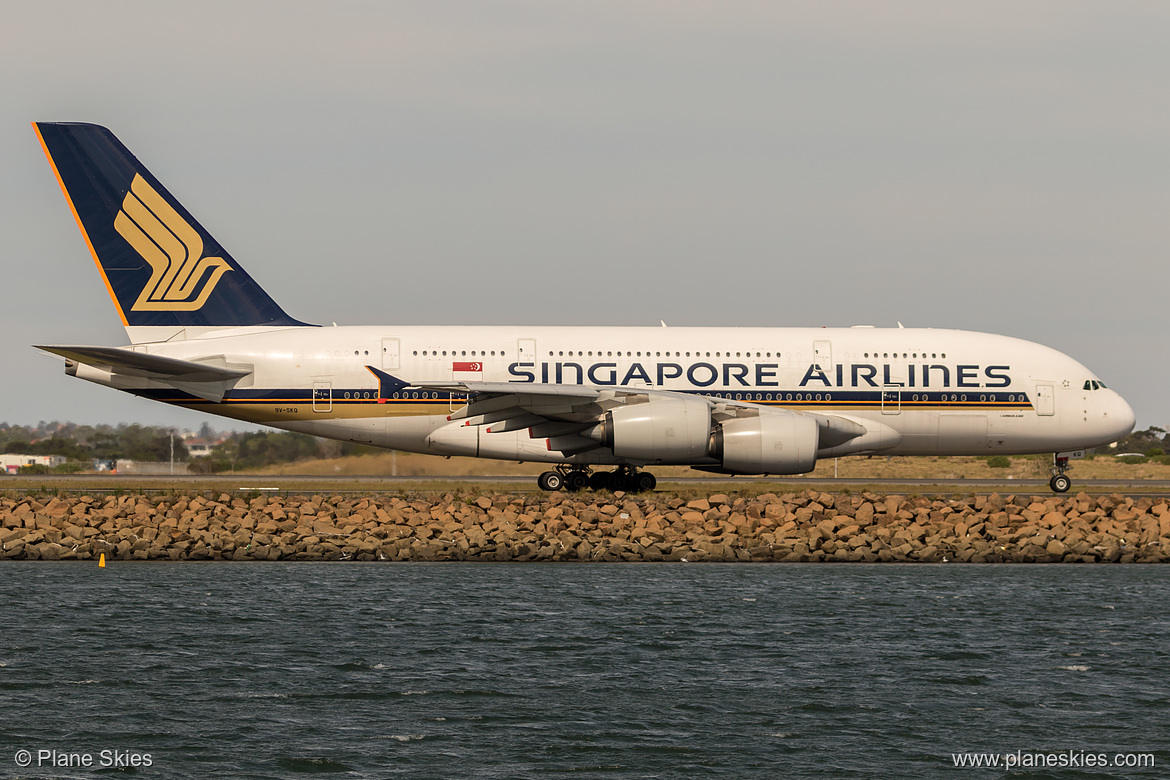 Singapore Airlines Airbus A380-800 9V-SKQ at Sydney Kingsford Smith International Airport (YSSY/SYD) Singapore Airlines Airbus A380-800 9V-SKQ at Sydney Kingsford Smith International Airport (YSSY/SYD)