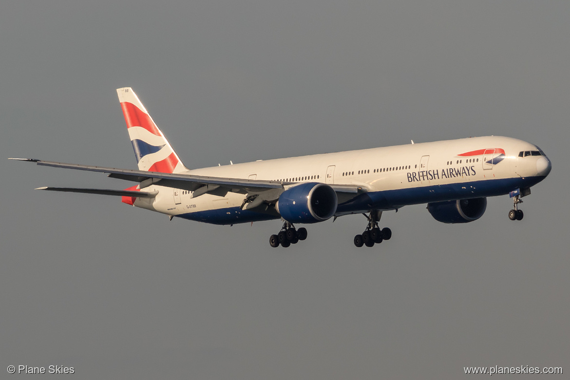 British Airways Boeing 777-300ER G-STBB at Sydney Kingsford Smith International Airport (YSSY/SYD) British Airways Boeing 777-300ER G-STBB at Sydney Kingsford Smith International Airport (YSSY/SYD)