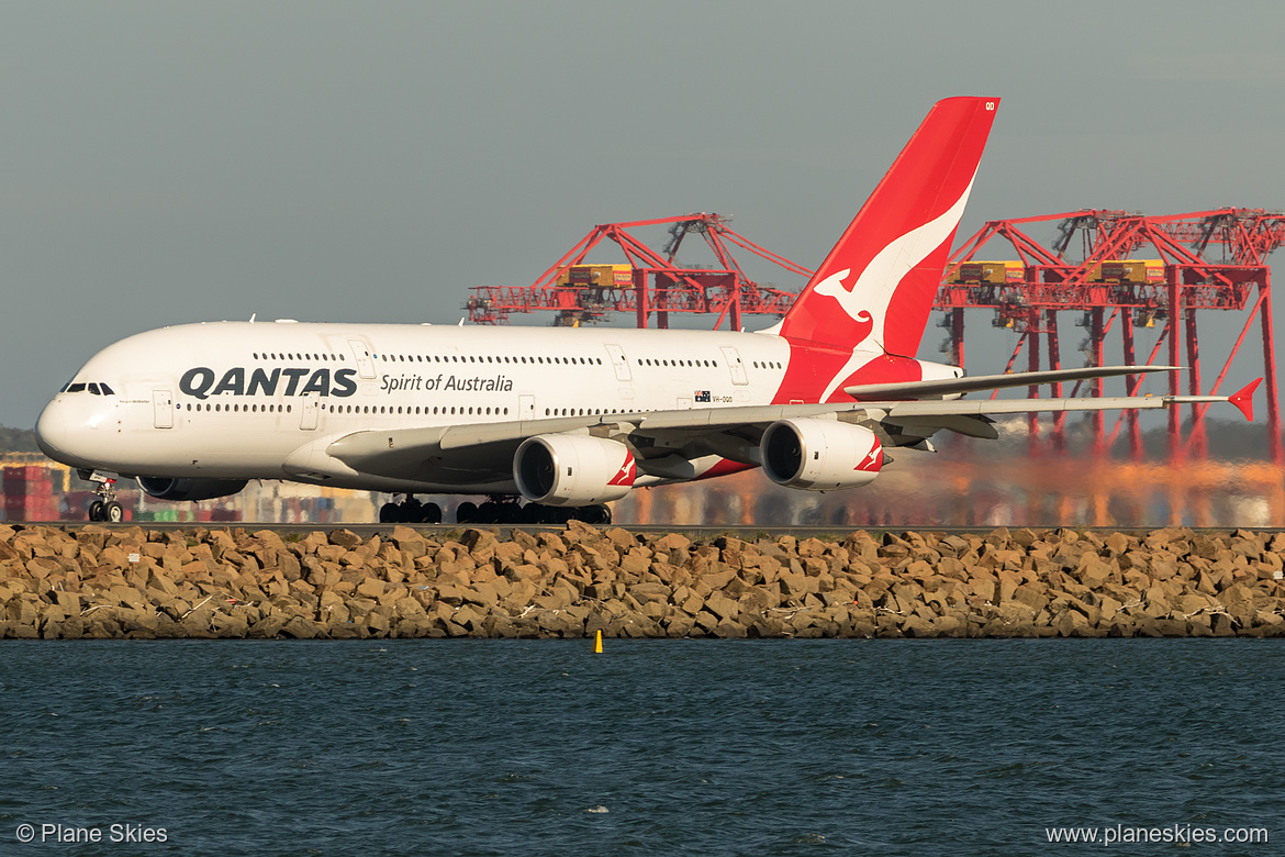 Qantas Airbus A380-800 VH-OQD at Sydney Kingsford Smith International Airport (YSSY/SYD) Qantas Airbus A380-800 VH-OQD at Sydney Kingsford Smith International Airport (YSSY/SYD)