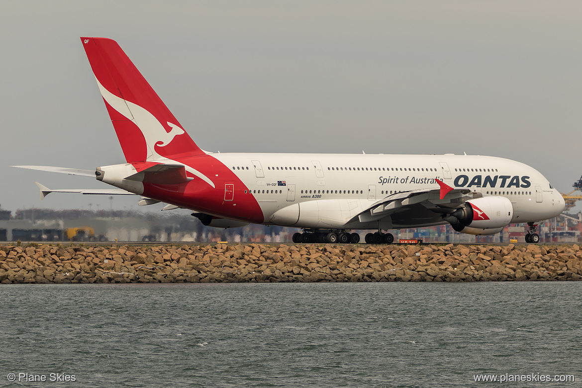 Qantas Airbus A380-800 VH-OQF at Sydney Kingsford Smith International Airport (YSSY/SYD) Qantas Airbus A380-800 VH-OQF at Sydney Kingsford Smith International Airport (YSSY/SYD)