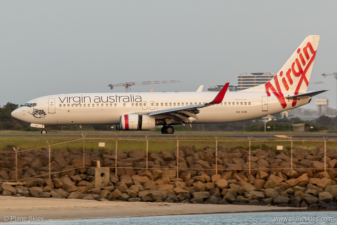 Virgin Australia Boeing 737-800 VH-VON at Sydney Kingsford Smith International Airport (YSSY/SYD) Virgin Australia Boeing 737-800 VH-VON at Sydney Kingsford Smith International Airport (YSSY/SYD)