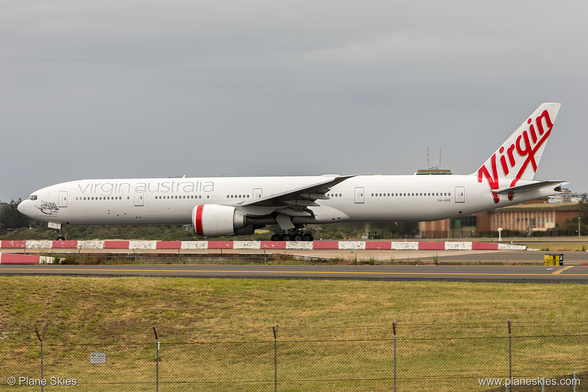 Virgin Australia Boeing 777-300ER VH-VPE at Sydney Kingsford Smith International Airport (YSSY/SYD) Virgin Australia Boeing 777-300ER VH-VPE at Sydney Kingsford Smith International Airport (YSSY/SYD)