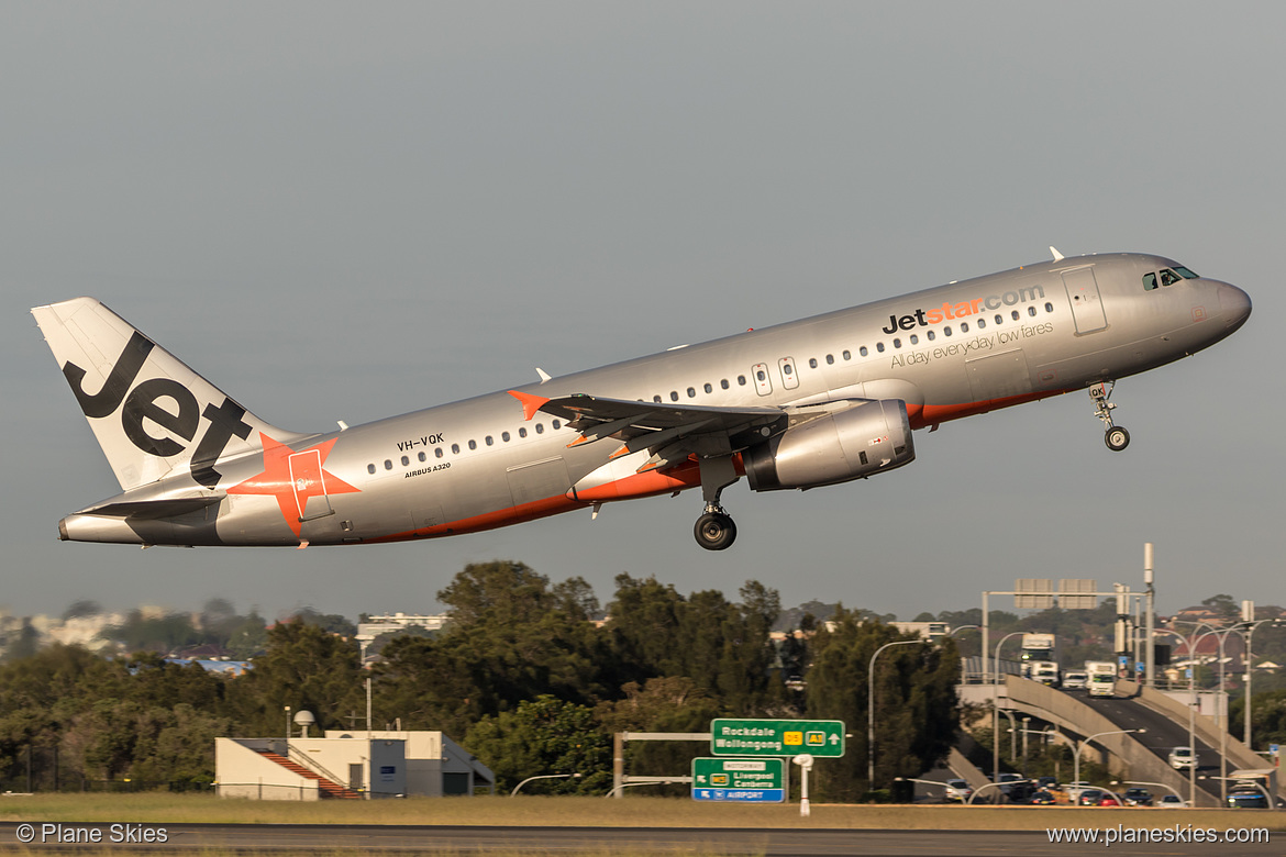 Jetstar Airways Airbus A320-200 VH-VQK at Sydney Kingsford Smith International Airport (YSSY/SYD)