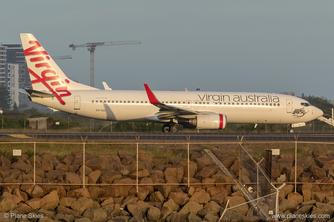 Virgin Australia Boeing 737-800 VH-VUI at Sydney Kingsford Smith International Airport (YSSY/SYD) Virgin Australia Boeing 737-800 VH-VUI at Sydney Kingsford Smith International Airport (YSSY/SYD)