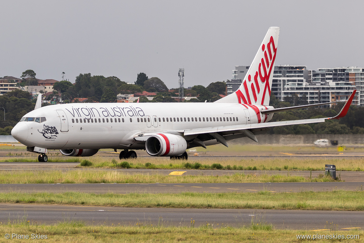 Virgin Australia Boeing 737-800 VH-VUK at Sydney Kingsford Smith International Airport (YSSY/SYD) Virgin Australia Boeing 737-800 VH-VUK at Sydney Kingsford Smith International Airport (YSSY/SYD)