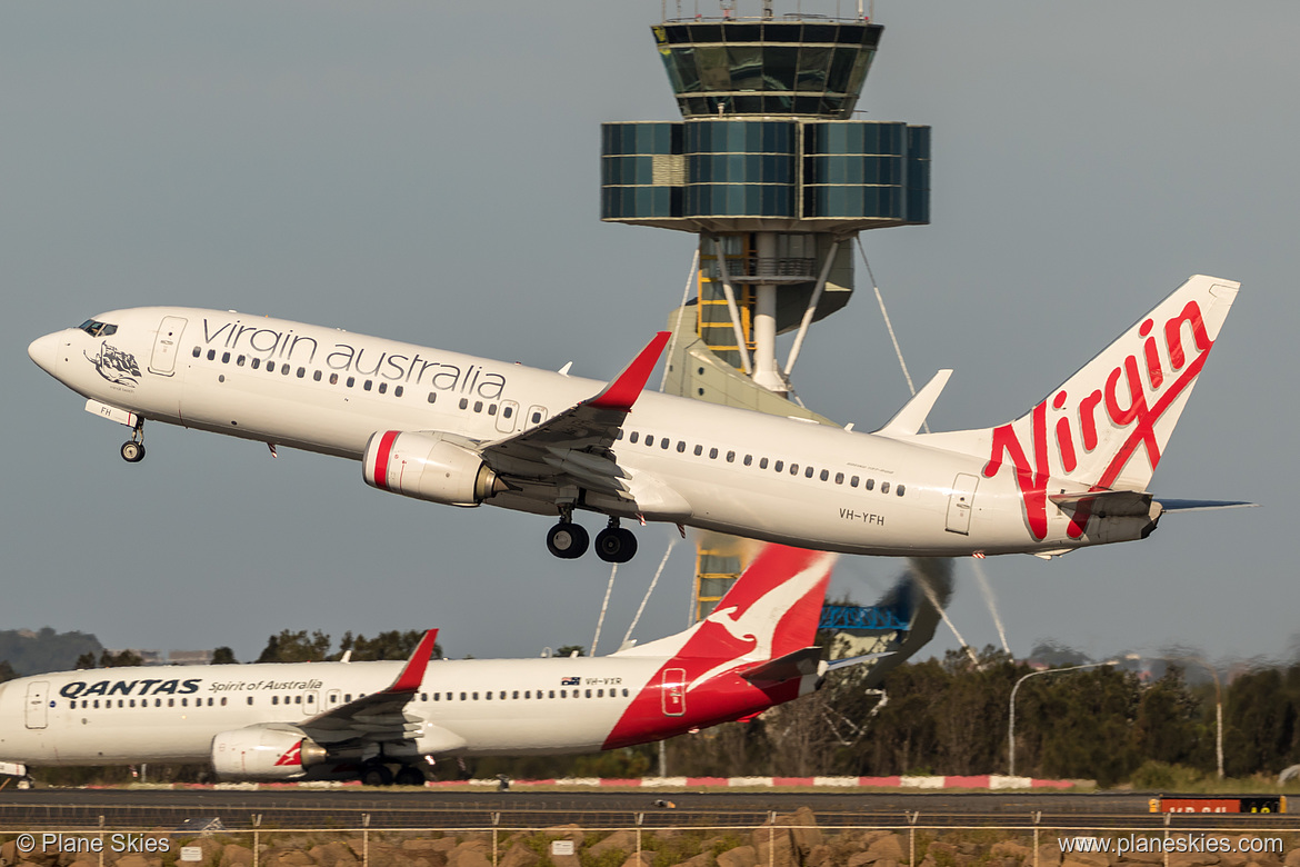 Virgin Australia Boeing 737-800 VH-YFH at Sydney Kingsford Smith International Airport (YSSY/SYD) Virgin Australia Boeing 737-800 VH-YFH at Sydney Kingsford Smith International Airport (YSSY/SYD)