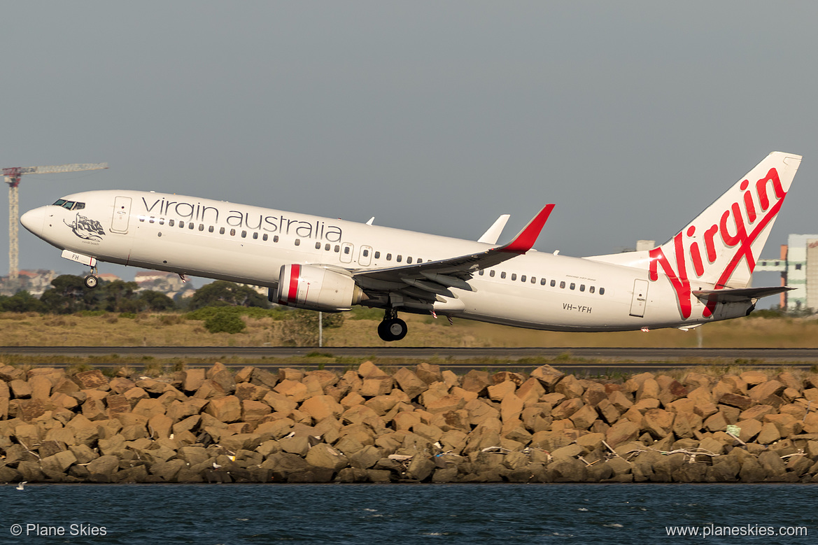 Virgin Australia Boeing 737-800 VH-YFH at Sydney Kingsford Smith International Airport (YSSY/SYD) Virgin Australia Boeing 737-800 VH-YFH at Sydney Kingsford Smith International Airport (YSSY/SYD)