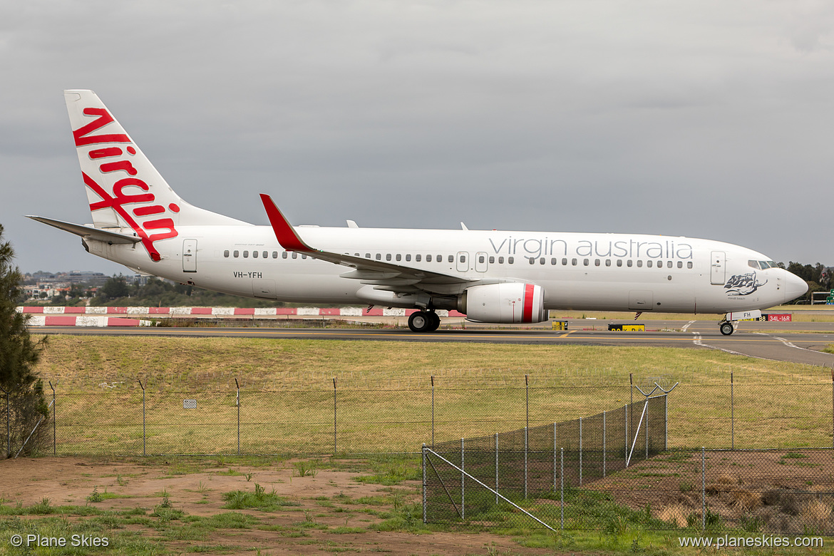 Virgin Australia Boeing 737-800 VH-YFH at Sydney Kingsford Smith International Airport (YSSY/SYD) Virgin Australia Boeing 737-800 VH-YFH at Sydney Kingsford Smith International Airport (YSSY/SYD)