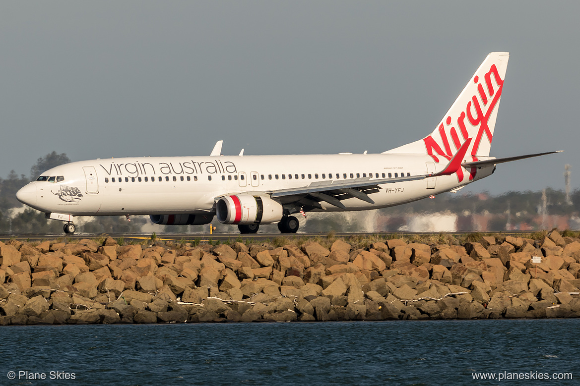 Virgin Australia Boeing 737-800 VH-YFJ at Sydney Kingsford Smith International Airport (YSSY/SYD) Virgin Australia Boeing 737-800 VH-YFJ at Sydney Kingsford Smith International Airport (YSSY/SYD)