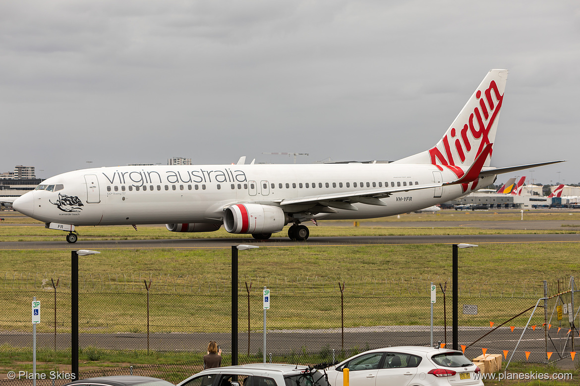 Virgin Australia Boeing 737-800 VH-YFR at Sydney Kingsford Smith International Airport (YSSY/SYD) Virgin Australia Boeing 737-800 VH-YFR at Sydney Kingsford Smith International Airport (YSSY/SYD)
