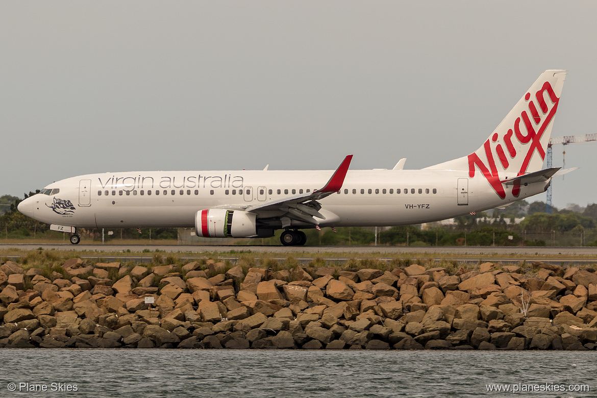Virgin Australia Boeing 737-800 VH-YFZ at Sydney Kingsford Smith International Airport (YSSY/SYD) Virgin Australia Boeing 737-800 VH-YFZ at Sydney Kingsford Smith International Airport (YSSY/SYD)