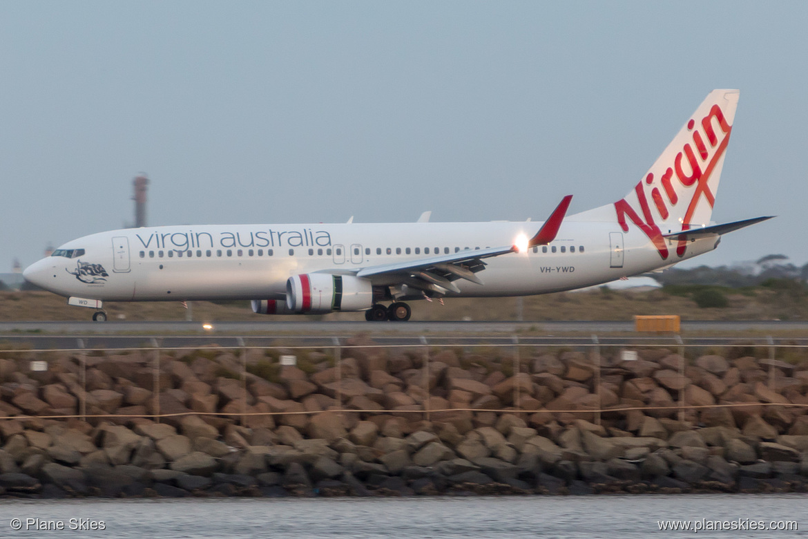 Virgin Australia Boeing 737-800 VH-YWD at Sydney Kingsford Smith International Airport (YSSY/SYD) Virgin Australia Boeing 737-800 VH-YWD at Sydney Kingsford Smith International Airport (YSSY/SYD)