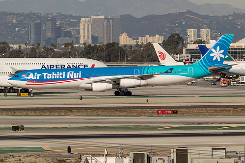 Air Tahiti Nui Airbus A340-300 F-OLOV at Los Angeles International Airport (KLAX/LAX) Air Tahiti Nui Airbus A340-300 F-OLOV at Los Angeles International Airport (KLAX/LAX)