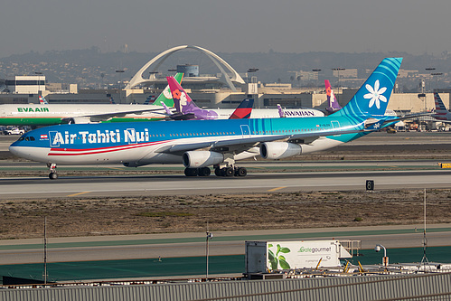Air Tahiti Nui Airbus A340-300 F-OLOV at Los Angeles International Airport (KLAX/LAX) Air Tahiti Nui Airbus A340-300 F-OLOV at Los Angeles International Airport (KLAX/LAX)