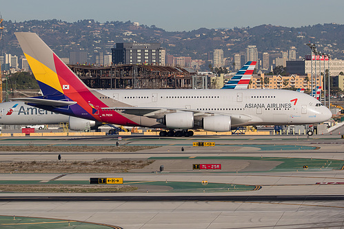 Asiana Airlines Airbus A380-800 HL7634 at Los Angeles International Airport (KLAX/LAX) Asiana Airlines Airbus A380-800 HL7634 at Los Angeles International Airport (KLAX/LAX)