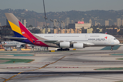 Asiana Airlines Airbus A380-800 HL7641 at Los Angeles International Airport (KLAX/LAX) Asiana Airlines Airbus A380-800 HL7641 at Los Angeles International Airport (KLAX/LAX)