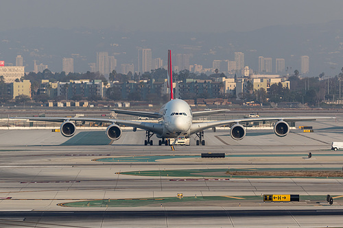 Qantas Airbus A380-800 VH-OQG at Los Angeles International Airport (KLAX/LAX)