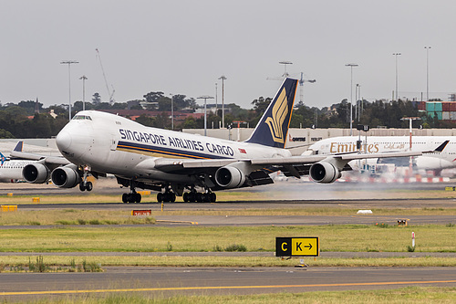 Singapore Airlines Cargo Boeing 747-400F 9V-SFI at Sydney Kingsford Smith International Airport (YSSY/SYD) Singapore Airlines Cargo Boeing 747-400F 9V-SFI at Sydney Kingsford Smith International Airport (YSSY/SYD)