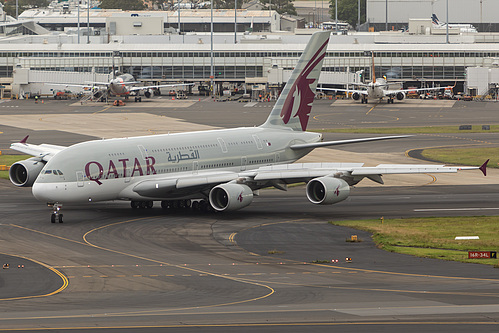 Qatar Airways Airbus A380-800 A7-APC at Sydney Kingsford Smith International Airport (YSSY/SYD) Qatar Airways Airbus A380-800 A7-APC at Sydney Kingsford Smith International Airport (YSSY/SYD)