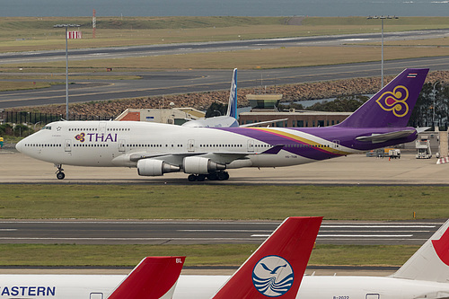 Thai Airways Boeing 747-400 HS-TGB at Sydney Kingsford Smith International Airport (YSSY/SYD) Thai Airways Boeing 747-400 HS-TGB at Sydney Kingsford Smith International Airport (YSSY/SYD)