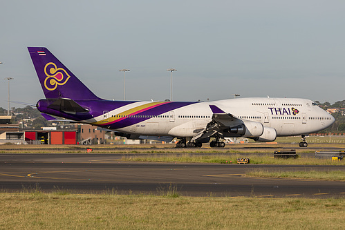 Thai Airways Boeing 747-400 HS-TGF at Sydney Kingsford Smith International Airport (YSSY/SYD) Thai Airways Boeing 747-400 HS-TGF at Sydney Kingsford Smith International Airport (YSSY/SYD)