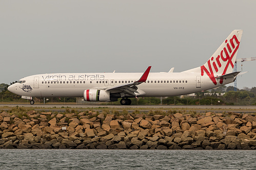 Virgin Australia Boeing 737-800 VH-YFZ at Sydney Kingsford Smith International Airport (YSSY/SYD) Virgin Australia Boeing 737-800 VH-YFZ at Sydney Kingsford Smith International Airport (YSSY/SYD)