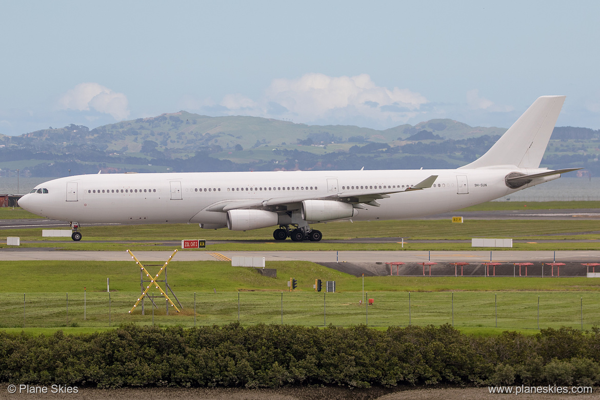 Hi Fly Malta Airbus A340-300 9H-SUN at Auckland International Airport (NZAA/AKL)